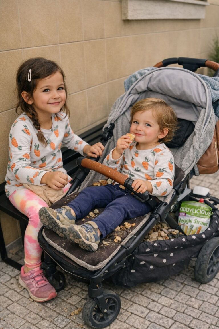 Špinavý kočárek, šťastné dítě